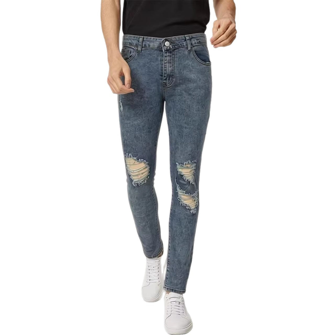 Herre Destroyed Jeans med moderne Used-Look Skovae