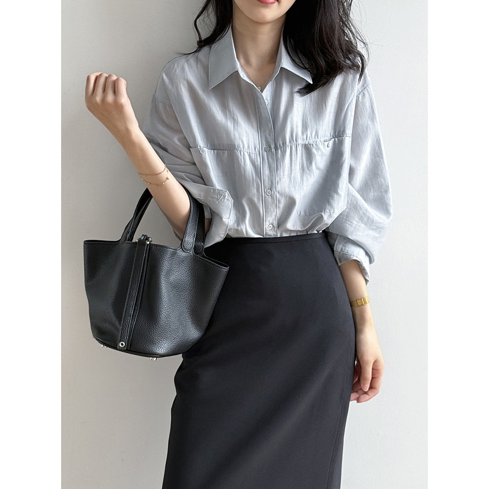 Damer afslappet skjorte blouse i let, åndbart materiale med løs pasform Stilla