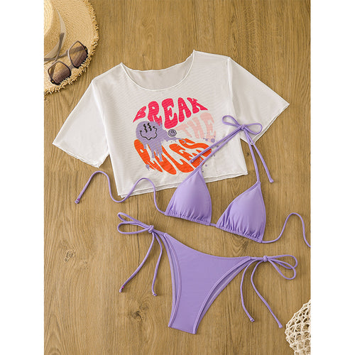 Dame Grafiktryk Bikini og Crop Top Sæt Stilla