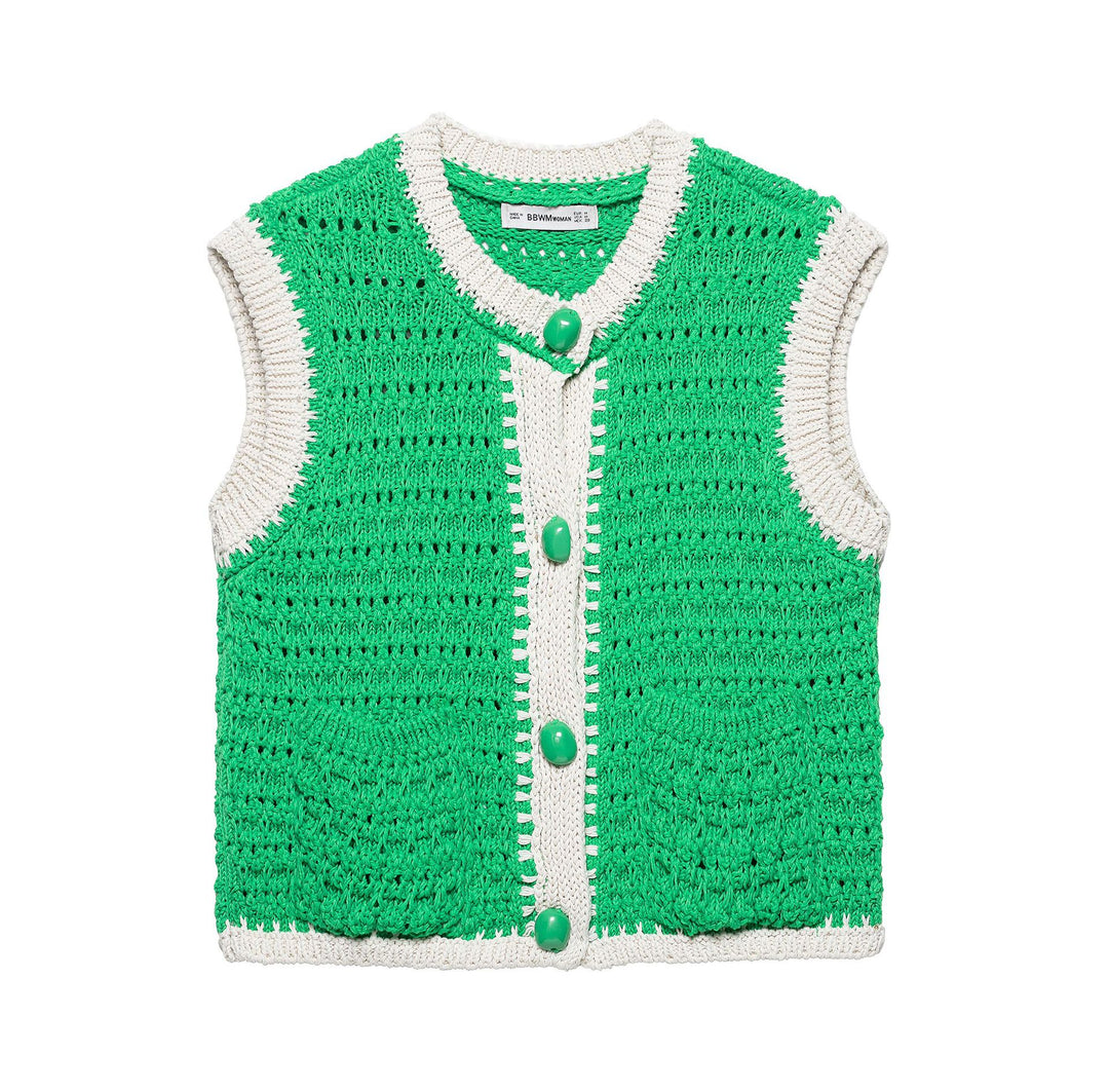 Dame hæklet strikk cardigan vest Stilla