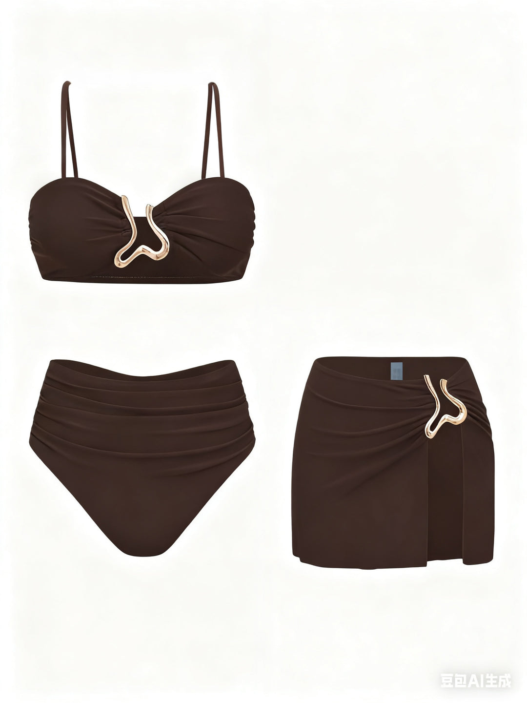 Dame bikinisæt med elegant indpakningsskørt og moderne design Skovae