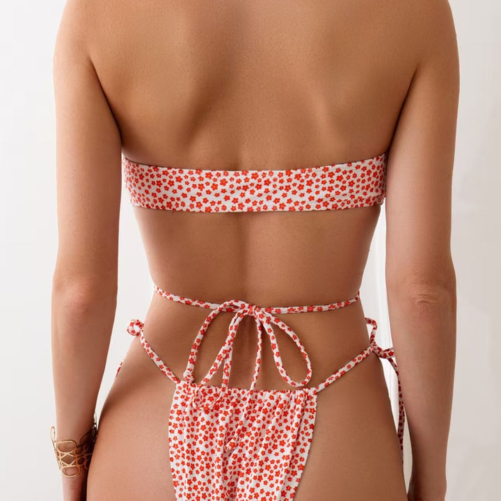 Dame triangel-bikini med justerbare bindebånd Skovae