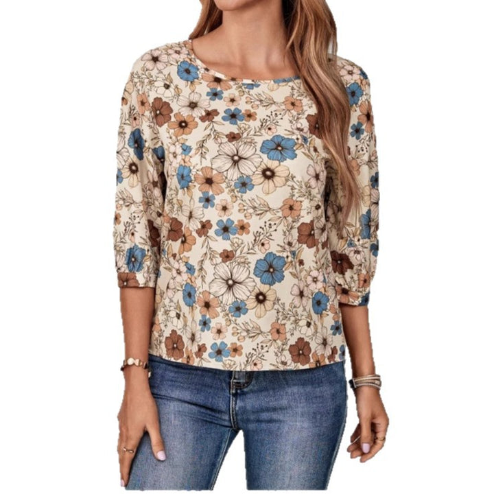 Damebluse med blomsterprint Stilla