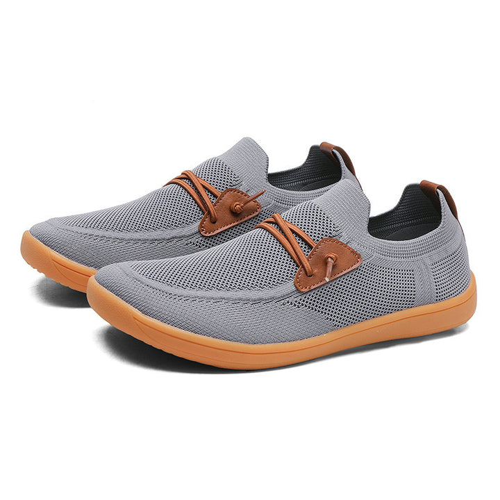 Herrer nan åndbar strik-sudersneaker med elastisk indgange og dämpende let sål Skovae