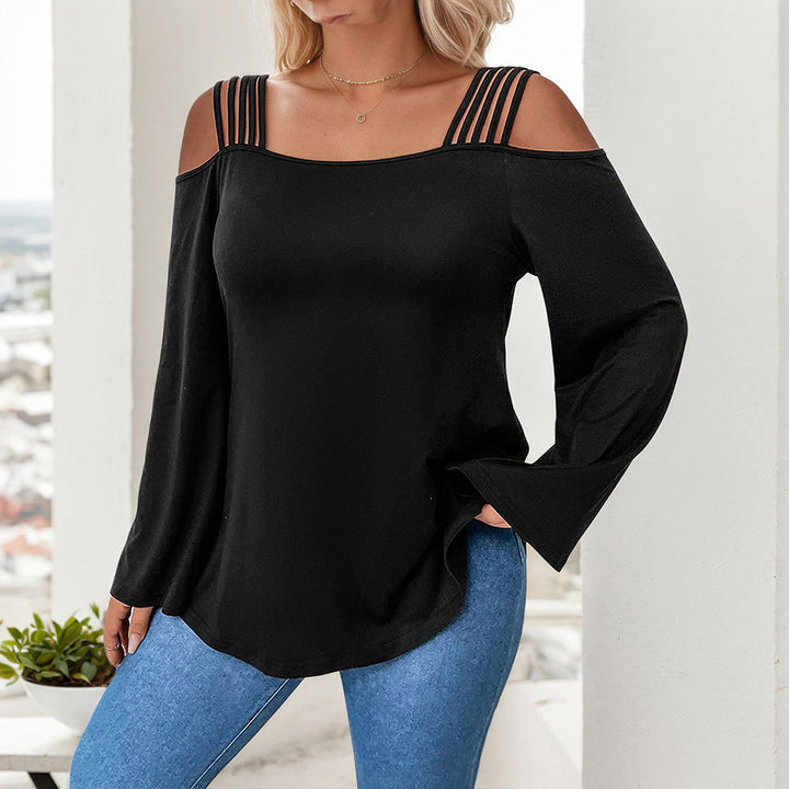 Dame skulderfri bluse med detaljeret stropdesign Stilla