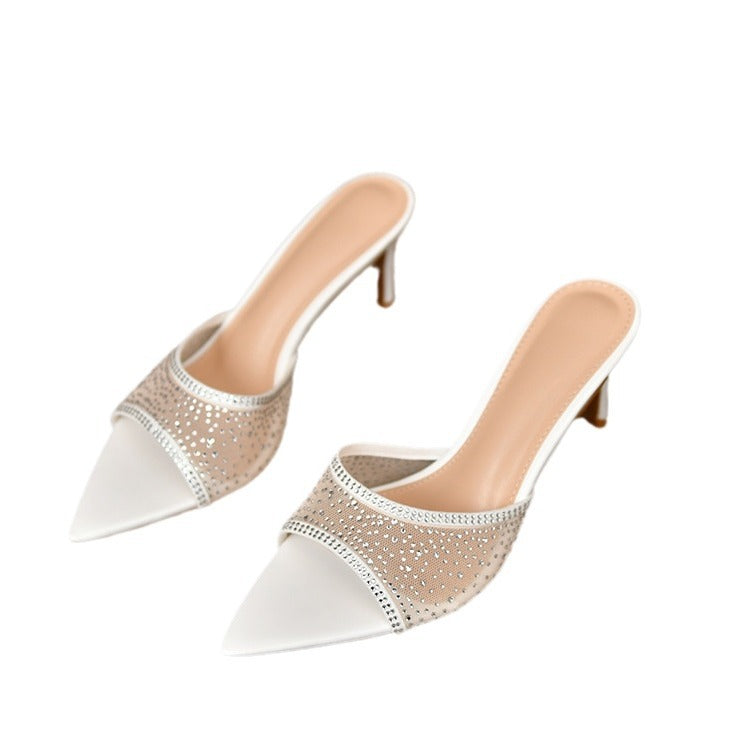 Dame Elegant Åben-Tå Hælsandal med Rhinestones Stilla