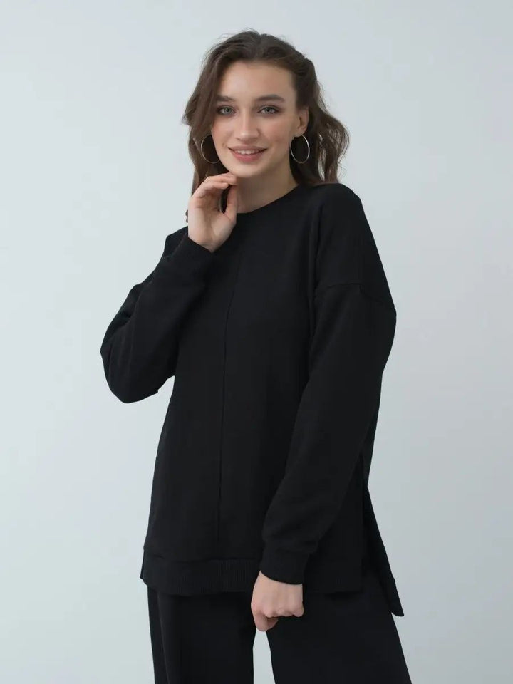 Dame oversized sweater med sidelommer og afslappet snit Stilla