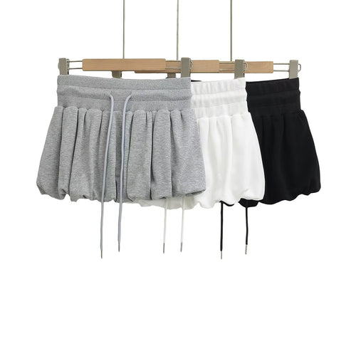 Dame fritids-nederdel med elastisk talje og afslappet folder-design Stilla