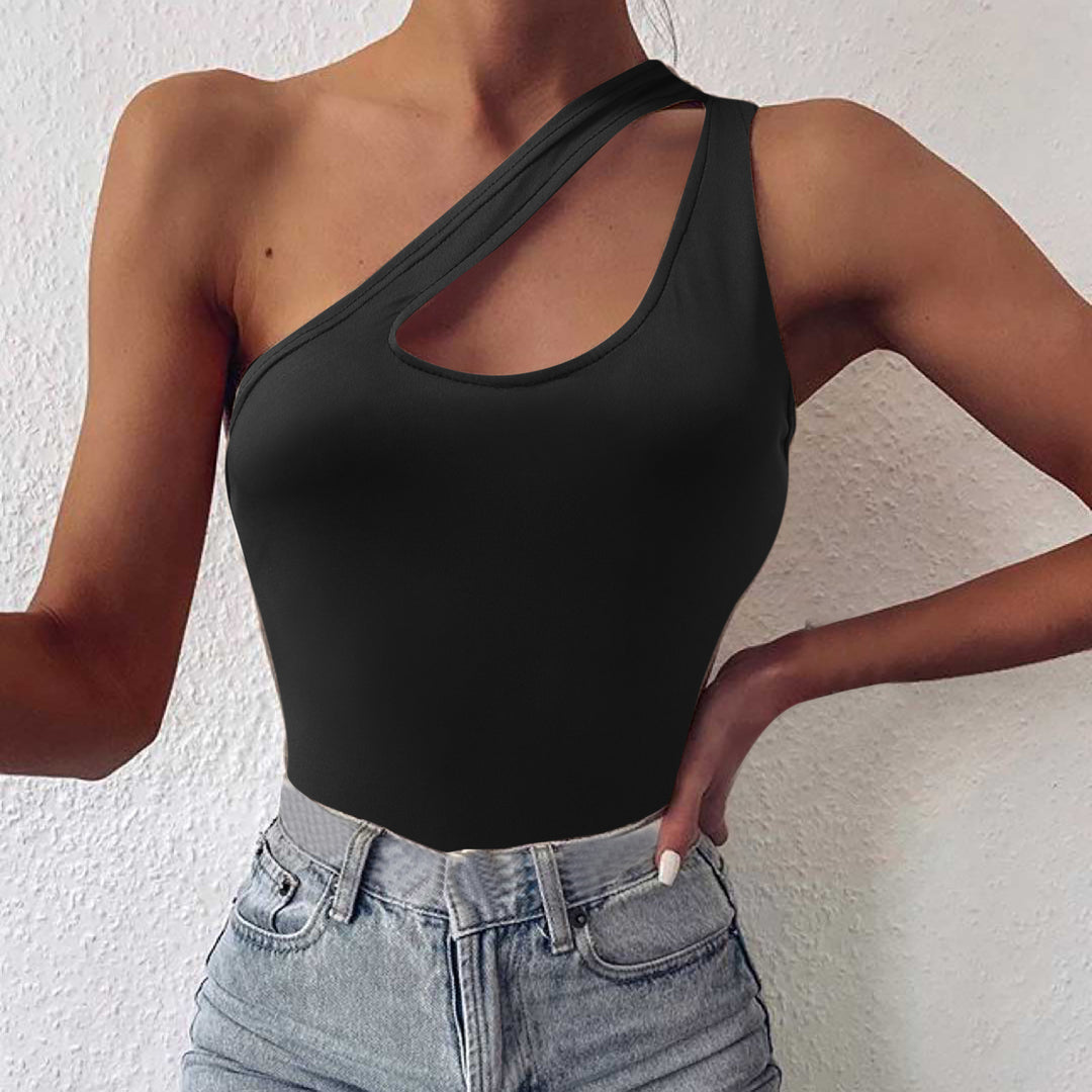 Femme Én-skulder Cut-Out Bodysuit Stilla