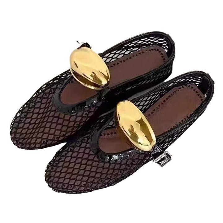 Dame Elegante Net Sko med mode Metal Accenter og komfortabel Indersål Stilla