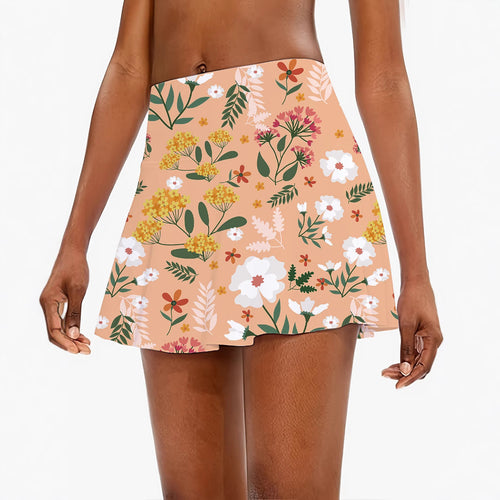 Femme Floral Høj Talje Nederdel Stilla