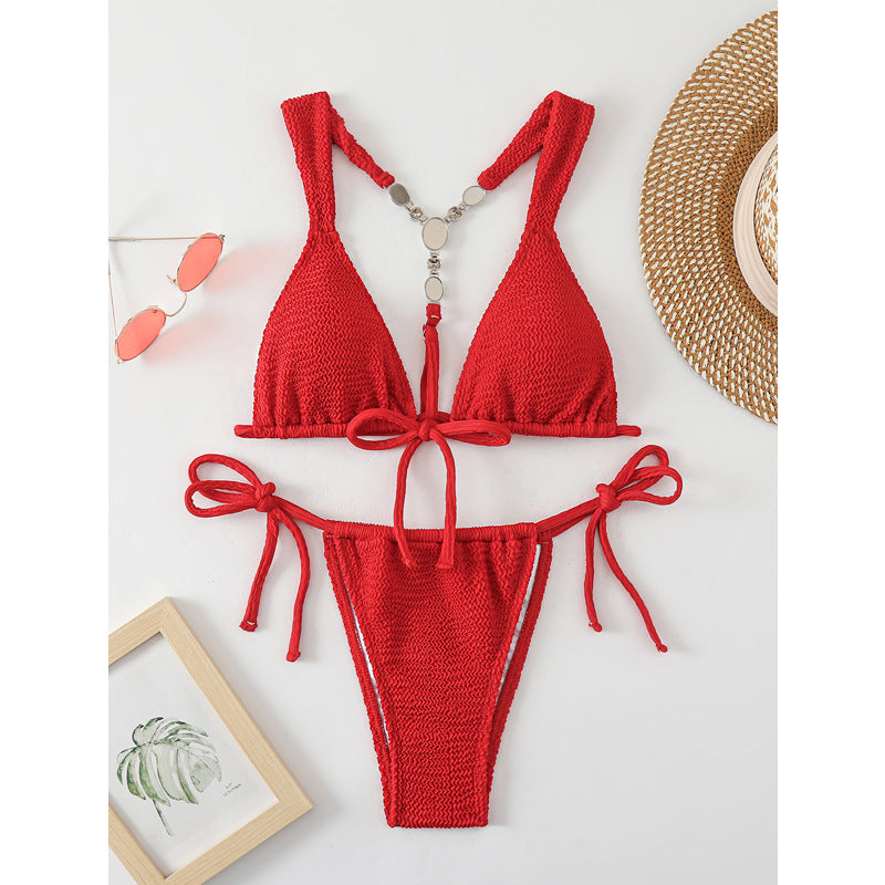 Dame Hæklet Tie-Front Bikini Sæt Stilla