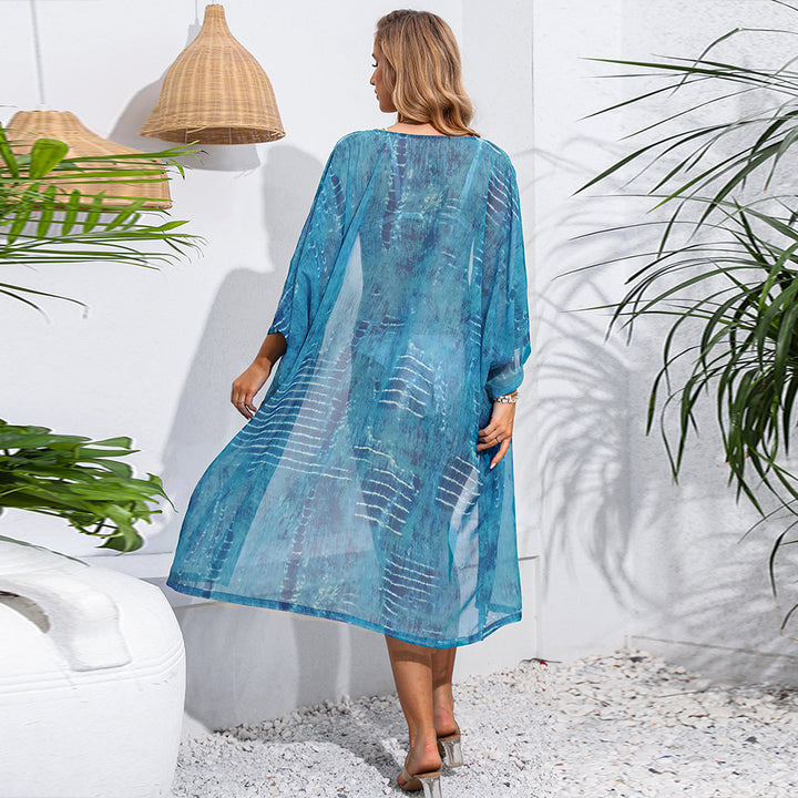 Dame Strandkimono med afslappet snit og elegante gennemsigtighedsdetaljer Stilla