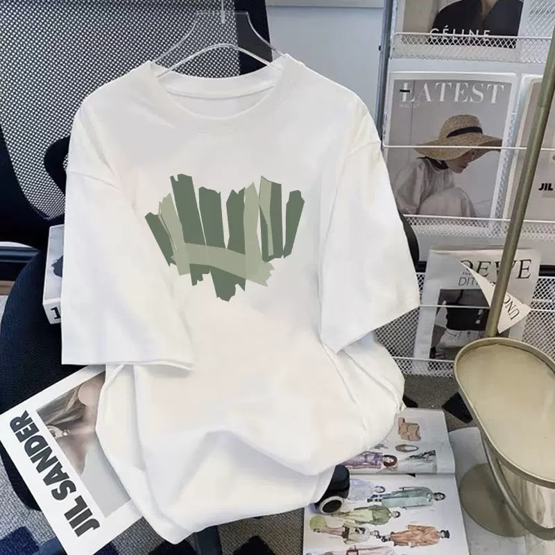 Dame T-shirt med kreativt strukturel-design Stilla