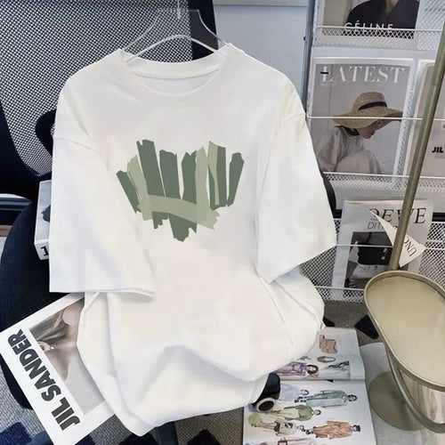Dame T-shirt med kreativt strukturel-design Stilla