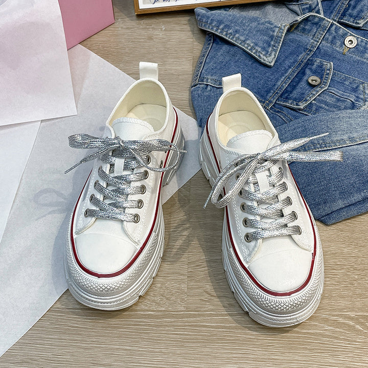 Dame Chunky Sneakers med glinsende hætte og stilfuldt såleprofil Stilla