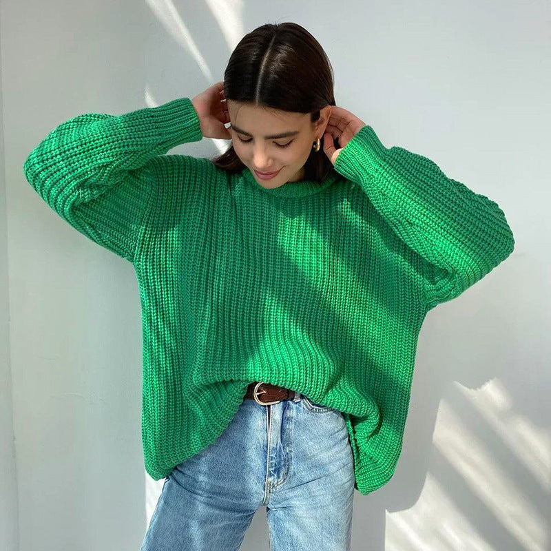 Femme Chunky Strik Afslappet Ærme Sweater Stilla