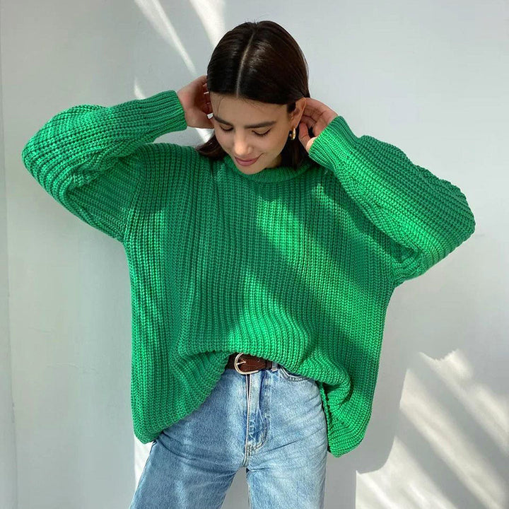 Femme Chunky Strik Afslappet Ærme Sweater Stilla
