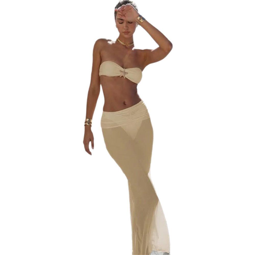 Dame Bandeau-bikini-nederdel med elegant snit Skovae