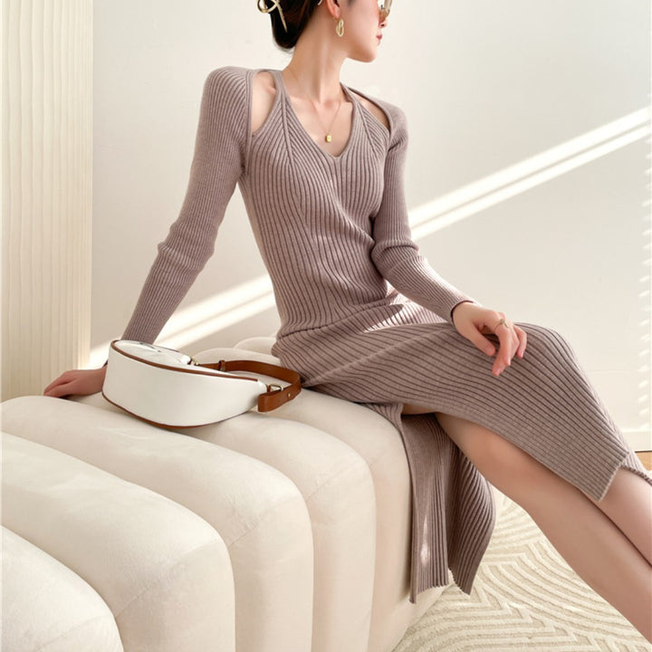 Femme Cut-Out Ribbed Midi Kjole Stilla