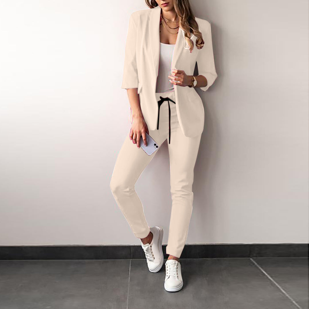 Dame Elegant Business Jakke med matchende Bukser Stilla