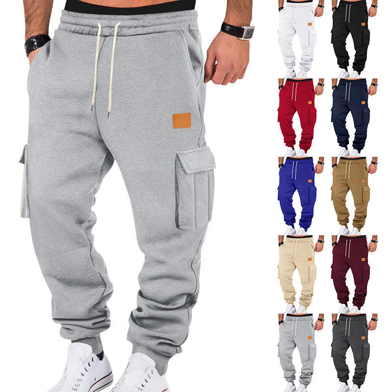 Herren nan urban Cargo-Jogger med blødt sweatstof, elastisk talje, snoretræk og påsyede klaplommer Skovae
