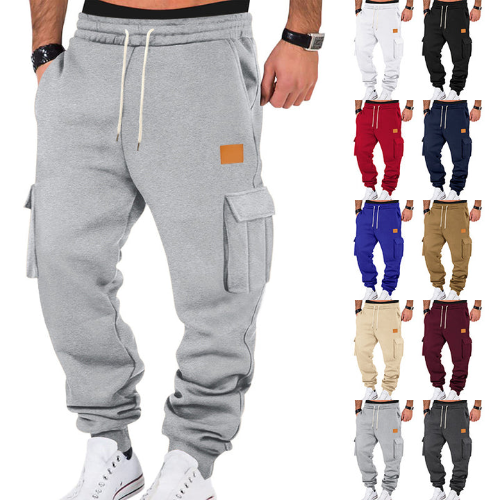 Herren nan urban Cargo-Jogger med blødt sweatstof, elastisk talje, snoretræk og påsyede klaplommer Skovae