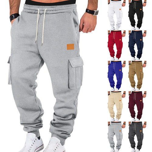 Herren nan urban Cargo-Jogger med blødt sweatstof, elastisk talje, snoretræk og påsyede klaplommer Skovae