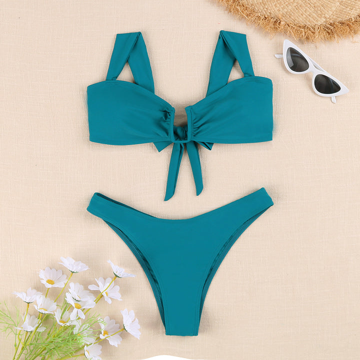 Dame Bikini-sæt med blomsterdesign og legende knude Stilla