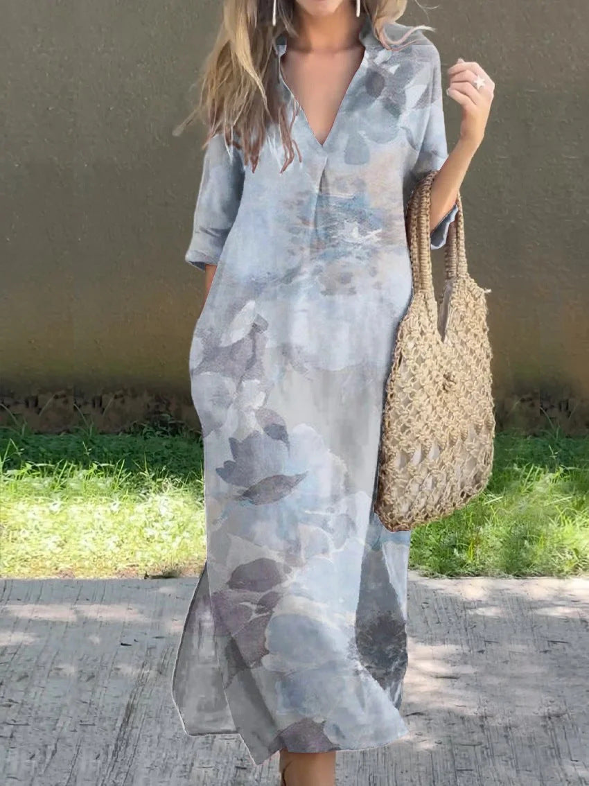 Dame Lang Tunika med blomsterprint Stilla