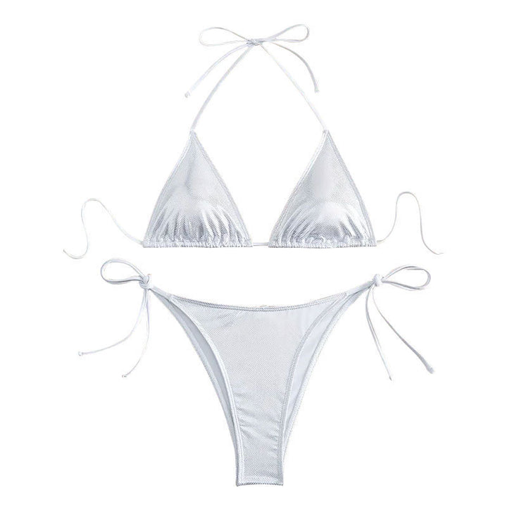 Dame triangel-bikini med glitrende netdesign Skovae