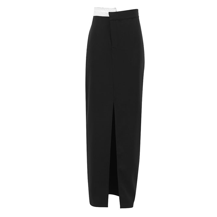 Dame maxiskirt med høj slids og elegant minimalistisk design Stilla