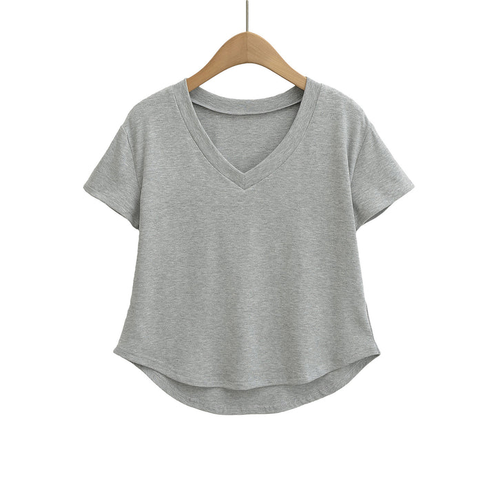 Dame V-hals Basic T-shirt med løs pasform Stilla