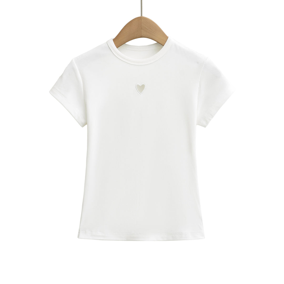 Dame T-shirt med hjerteudskæring og komfortabel pasform Stilla