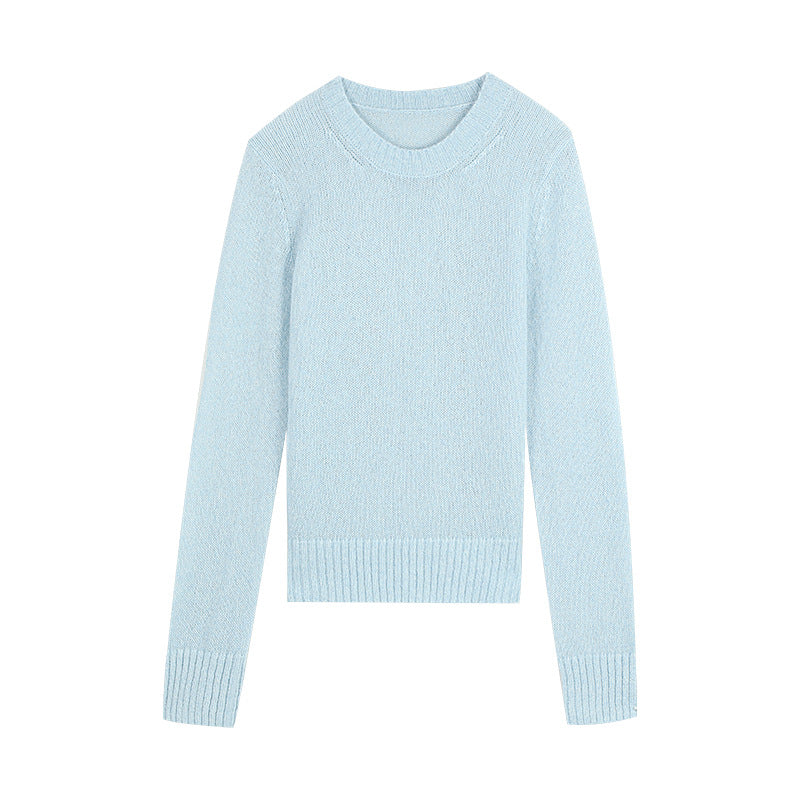 Dame elegant strikpullover med fin tekstur og tidløst rundhalsudskæring Stilla