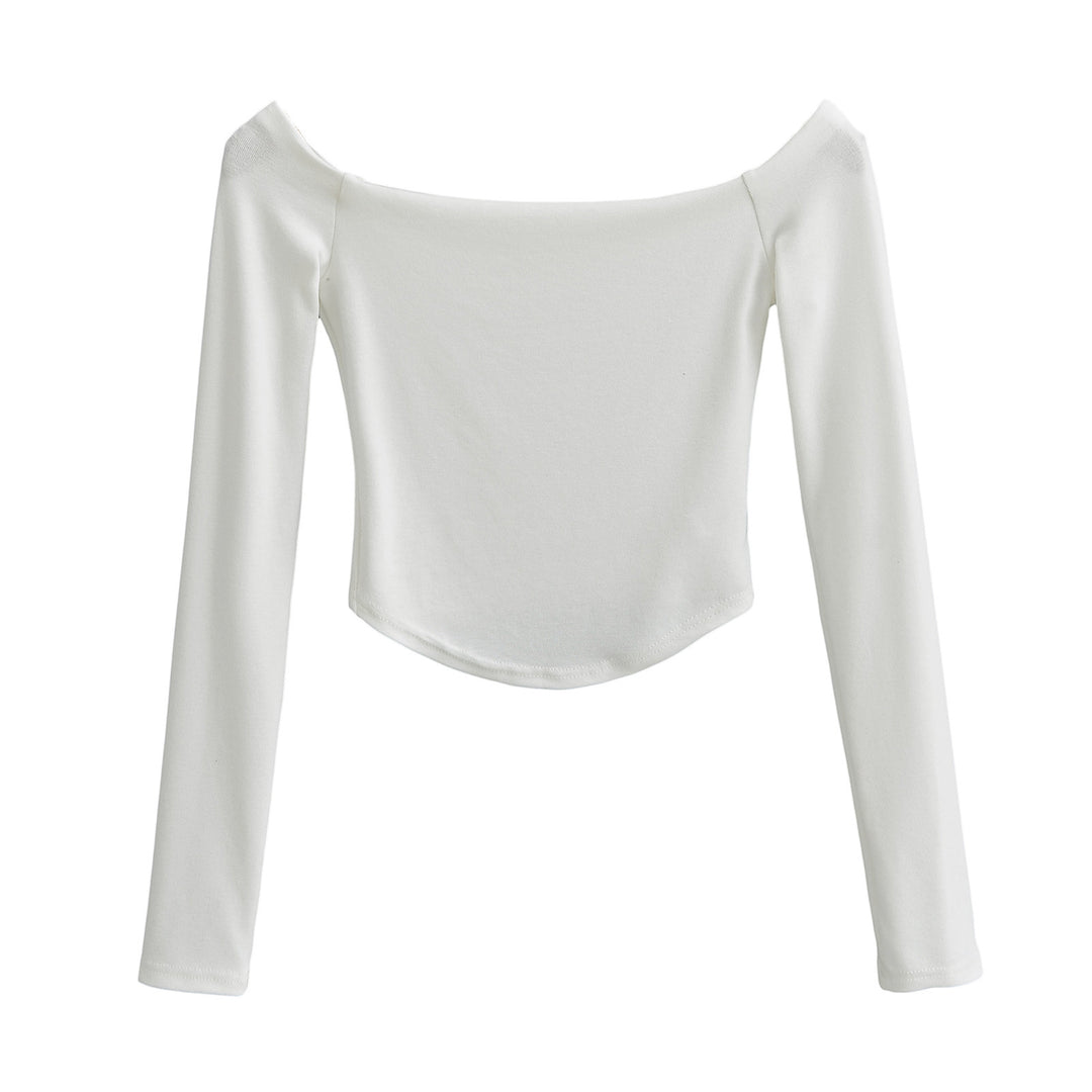 Dame Off-Shoulder Langærmet Top med figursyet snit og elegant design Stilla
