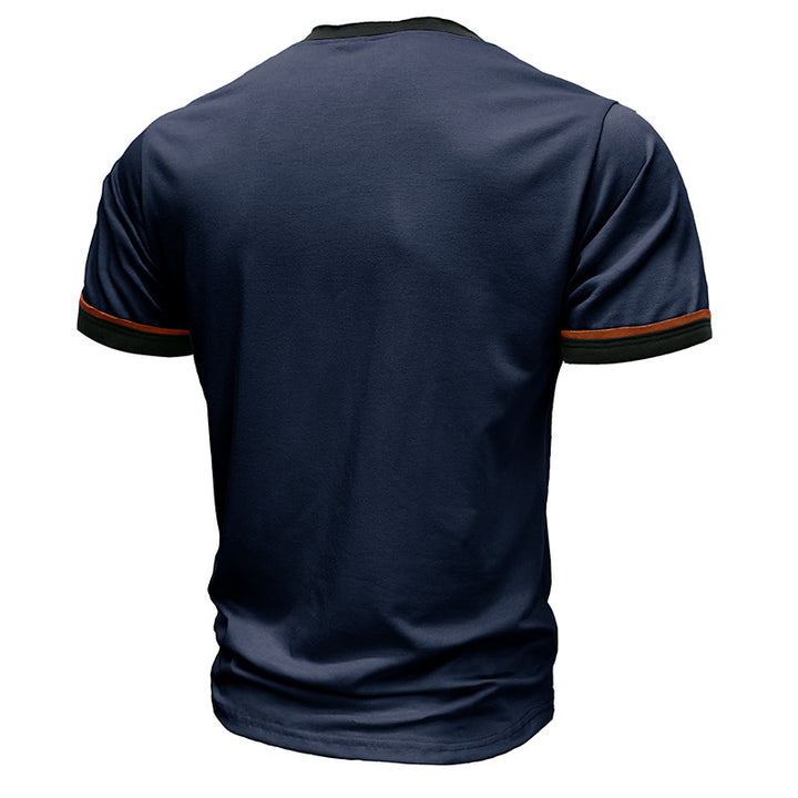 Herrer Korte ærmer Henley-shirt med struktureret krave Stilla