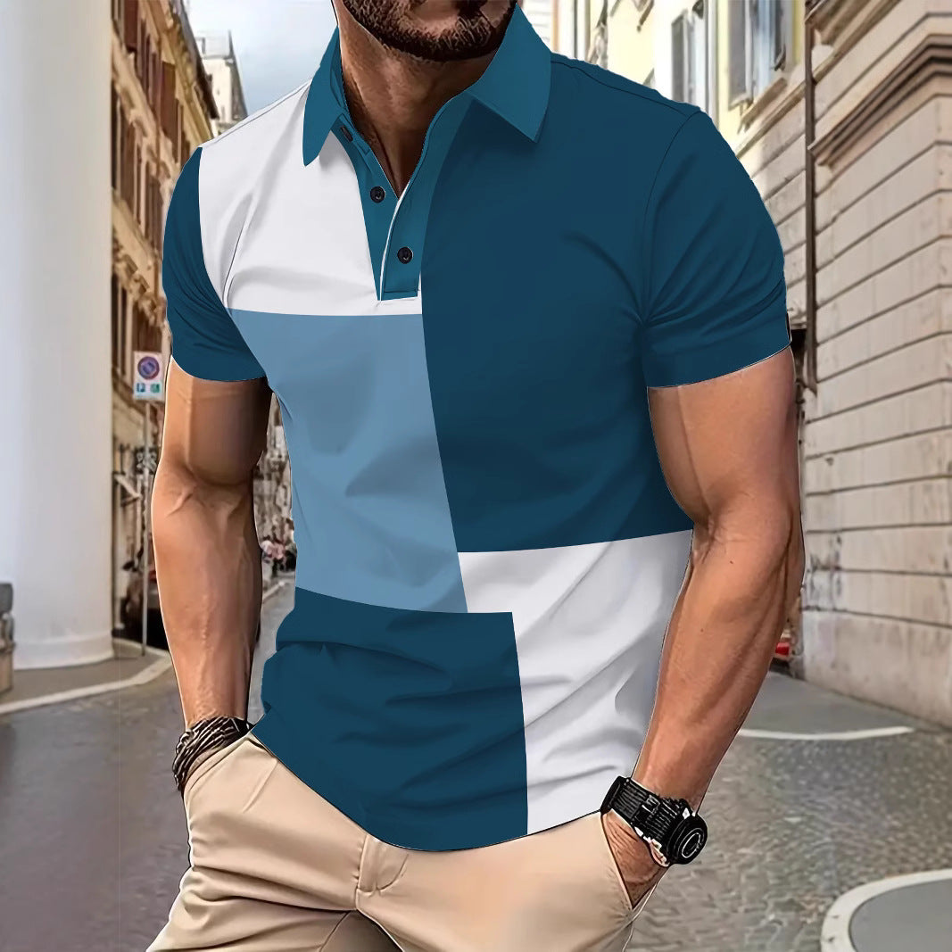 Herrer polo shirt med dynamisk farveblok design og højkvalitets komfort Stilla