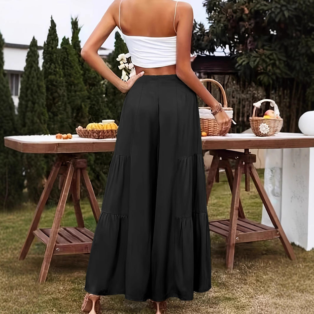 Dame bred Palazzo-bukser med elegant plisseret design Stilla