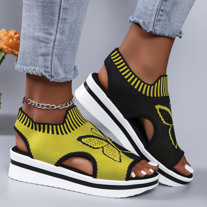 Dame Sporty Plateau-Sandaler med åndbart overmateriale og skridsikker sål Stilla