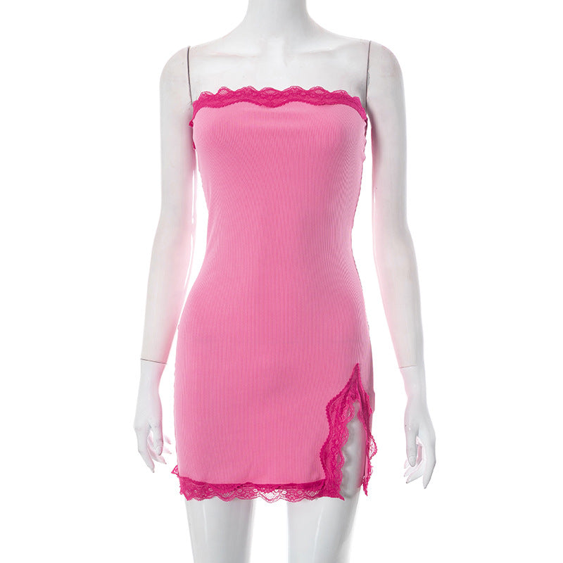 Femme Spidsbesat Rib-Mini-Kjole Stilla