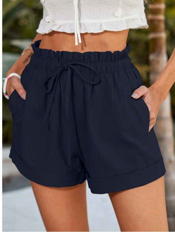 Dame komfortable fritidsshorts med elastisk talje og sidelommer Stilla