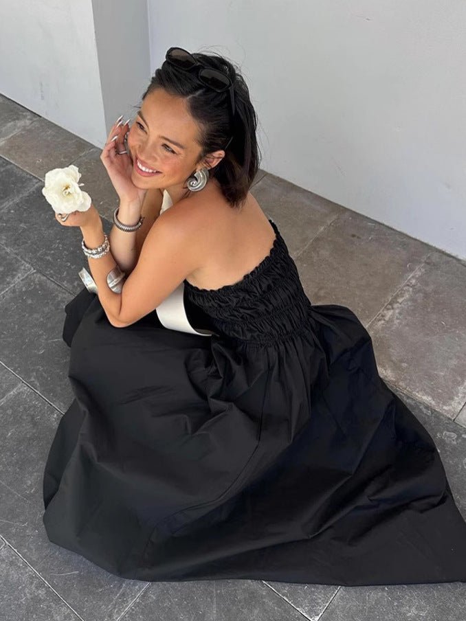 Dame Maxi-kjole med off-shoulder design og elastisk taljebånd Stilla