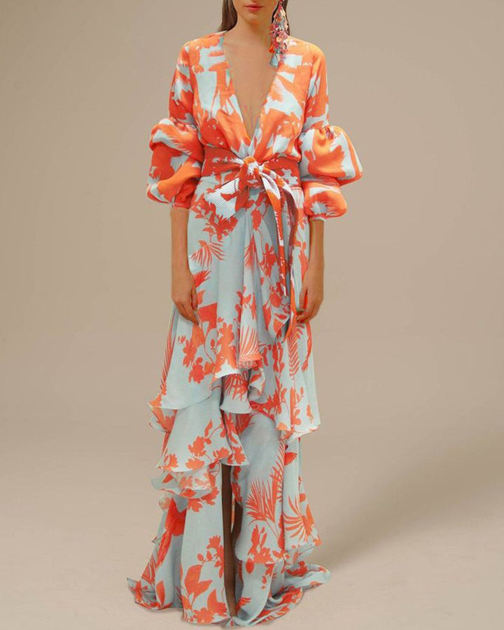 Stilla | Festkjole I Trykt Chiffon