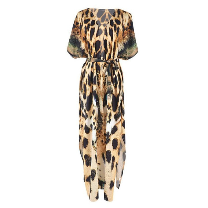 Dame Kaftan-Cover-Up med livligt dyredesign Stilla