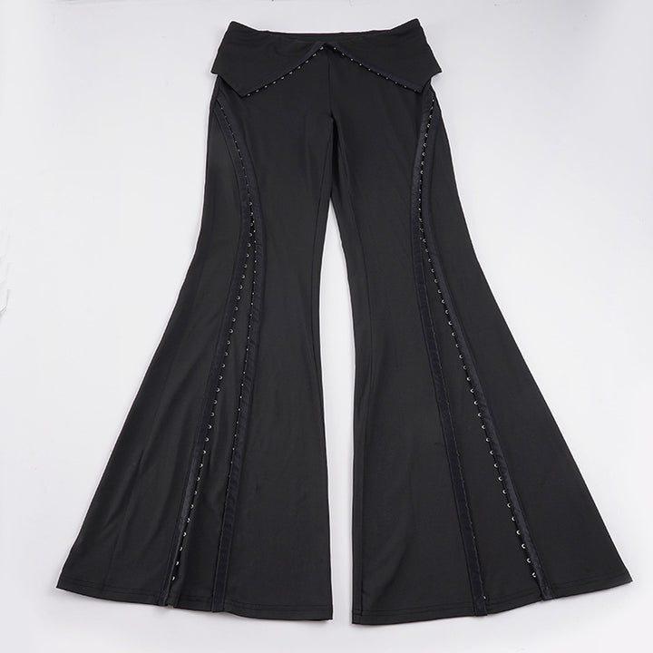 Dame Flared-Leggings med dekorative nitter Skovae