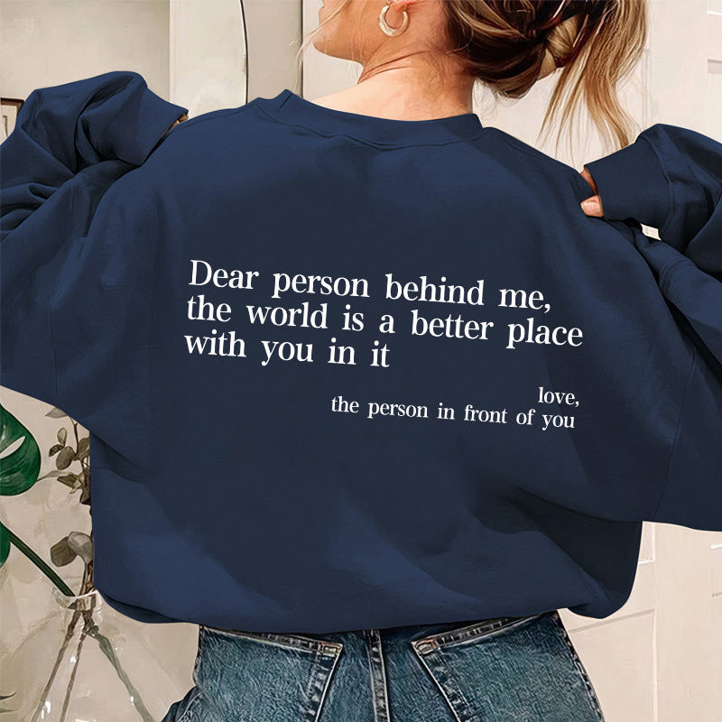 Kvinders sweatshirt med inspirerende tekst Skovae