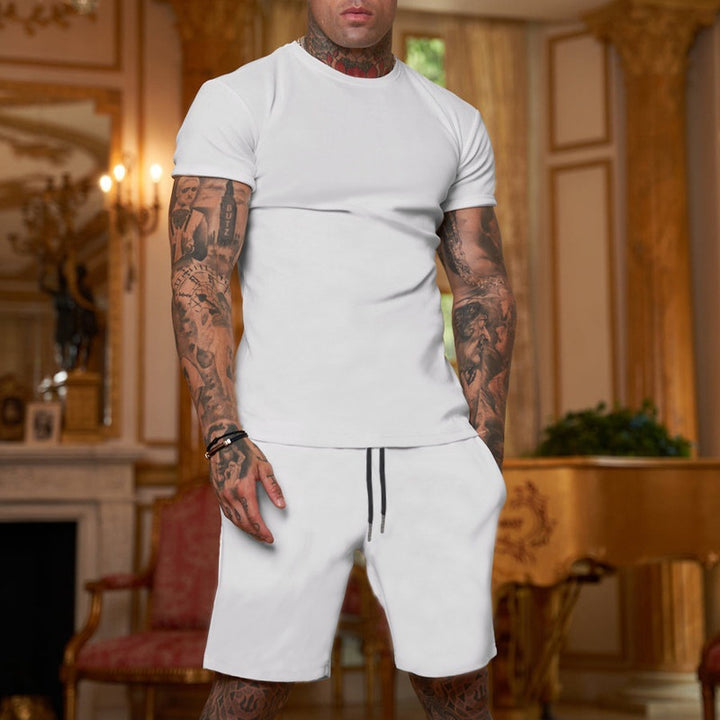 Herrer sporty T-shirt og shorts sæt Stilla