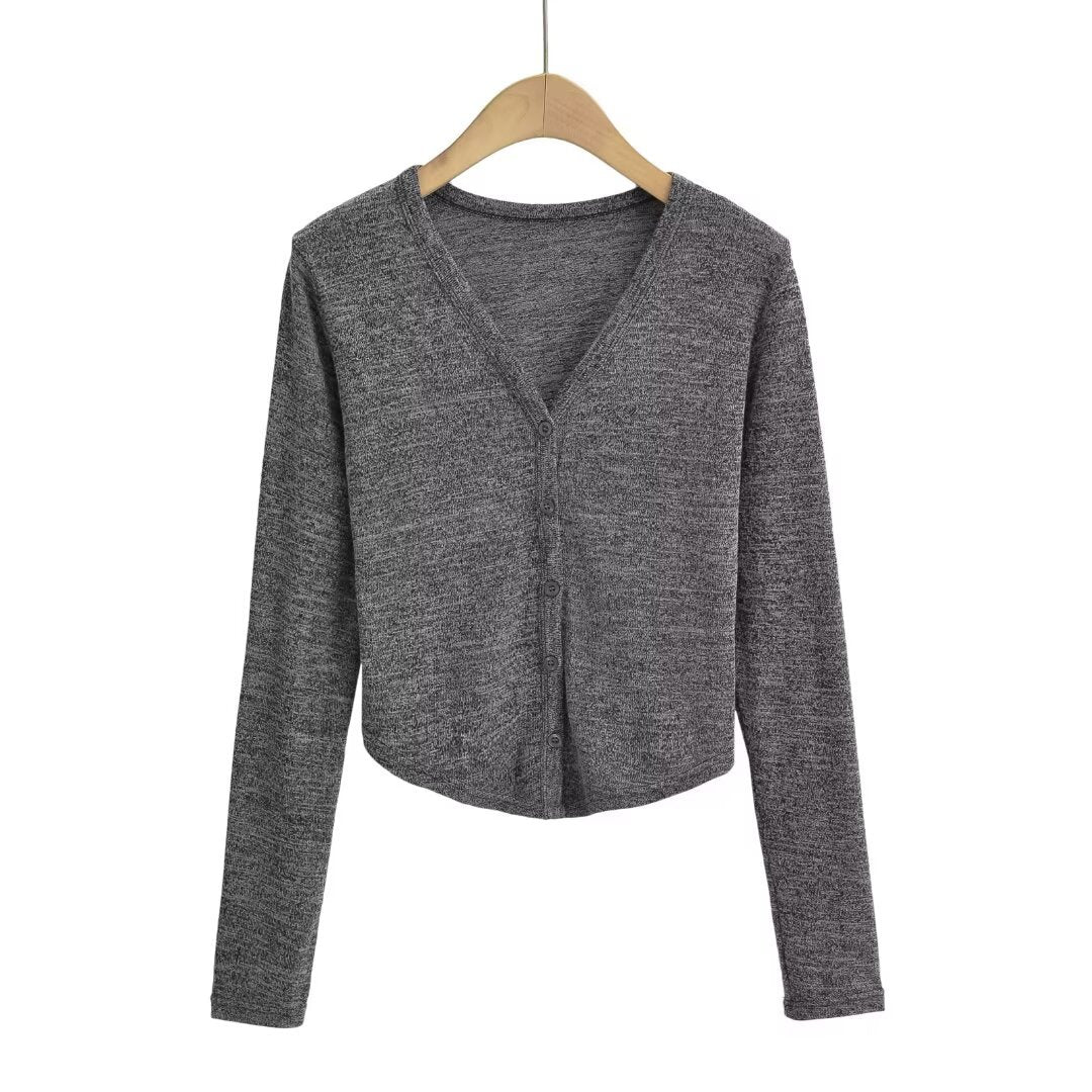 Dame kortærmet cardigan med fint strukturdesign og knapdetaljer Stilla
