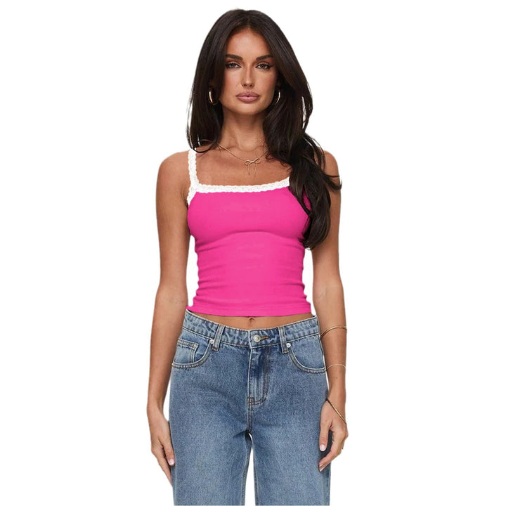 Dame Crop-Top med forførende spidskant og tætsiddende snit Stilla